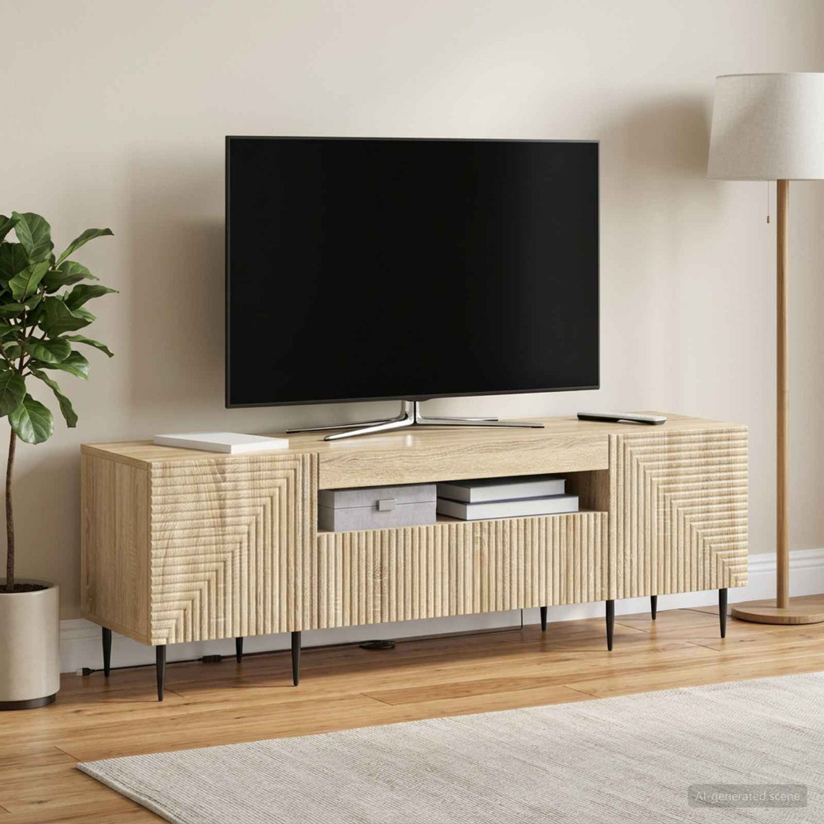 LED-TV-Schrank Sonoma-Eiche Holzwerkstoff