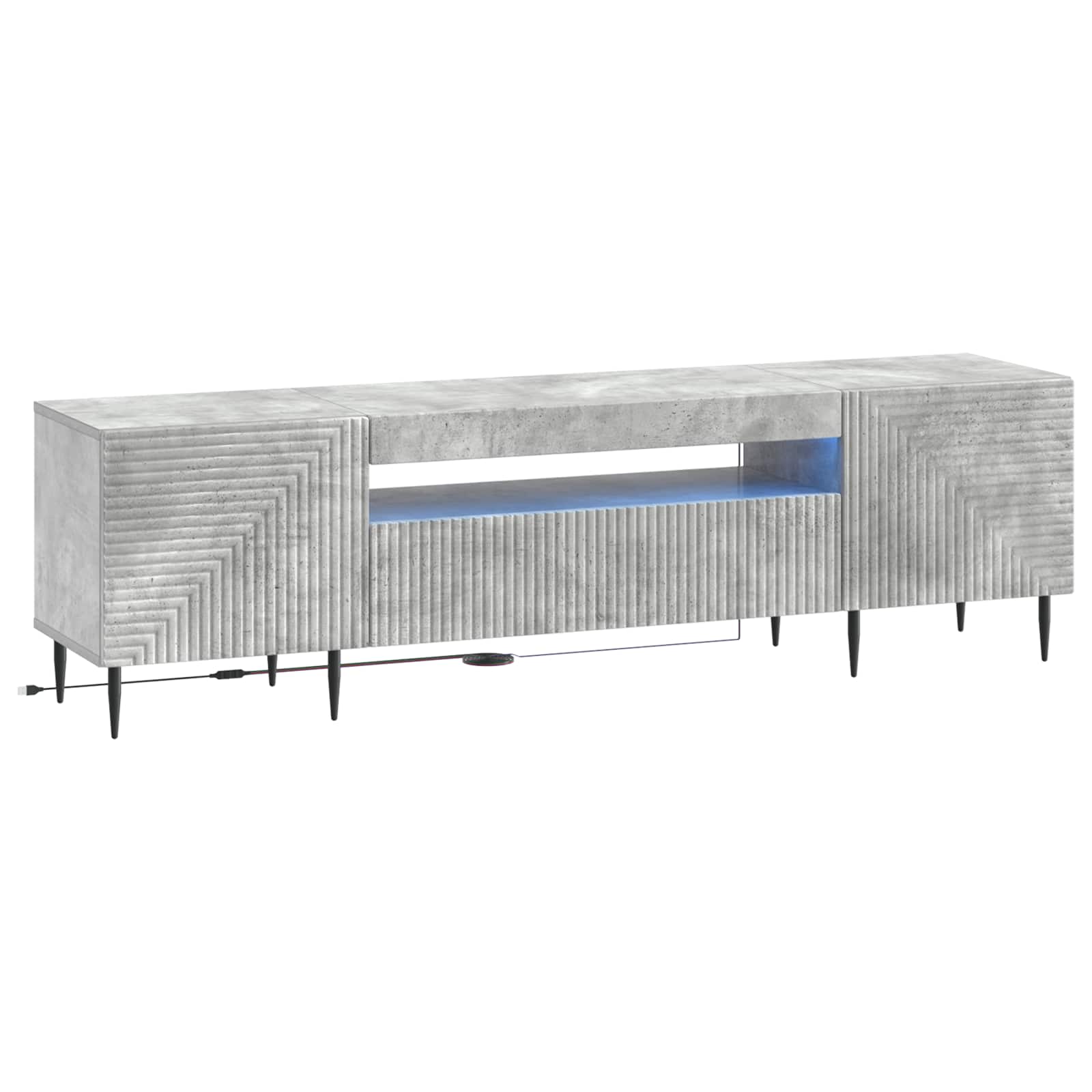 LED-TV-Schrank Betongrau Holzwerkstoff