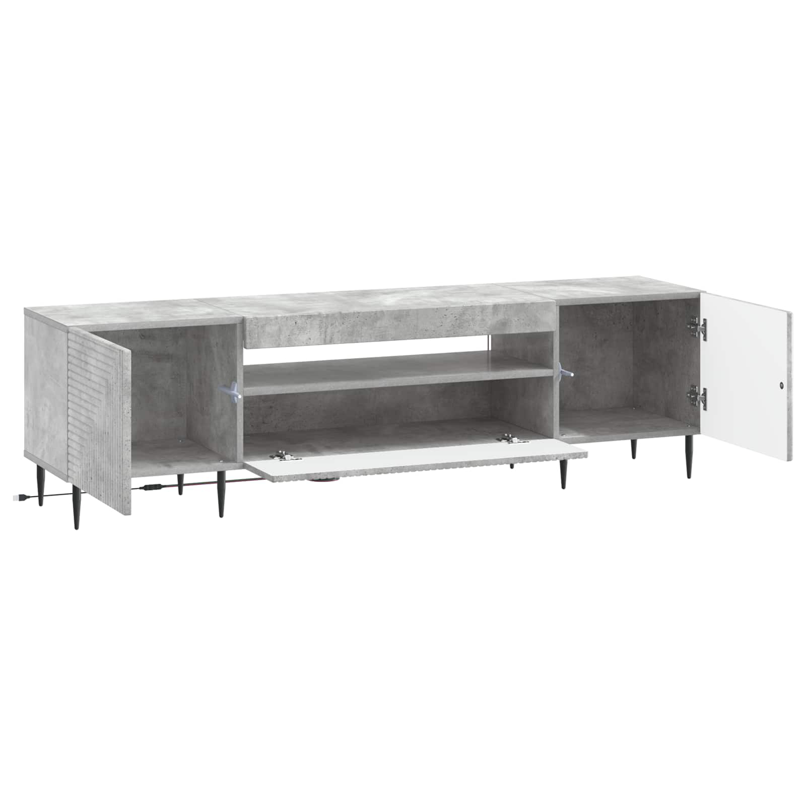 LED-TV-Schrank Betongrau Holzwerkstoff