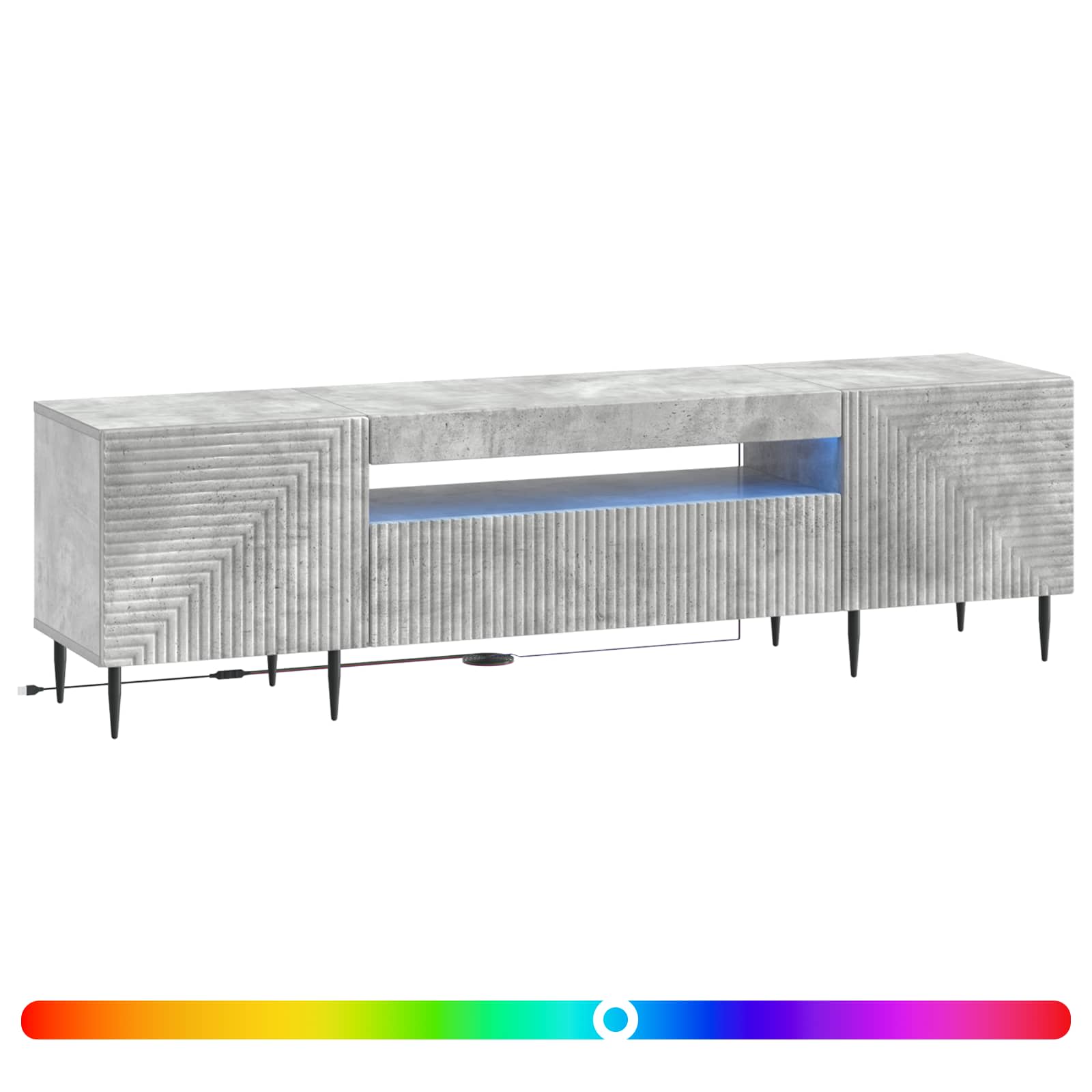 LED-TV-Schrank Betongrau Holzwerkstoff