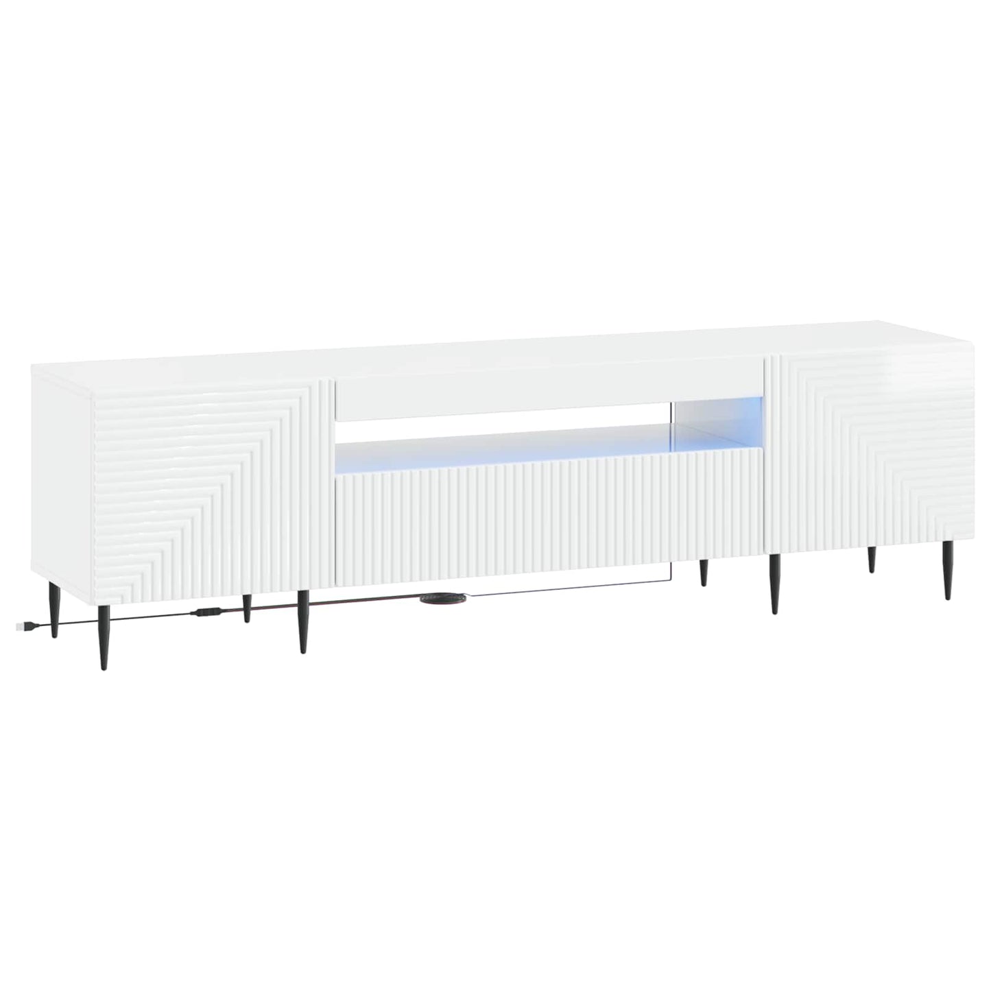 LED-TV-Schrank Hochglanz Weiß Holzwerkstoff
