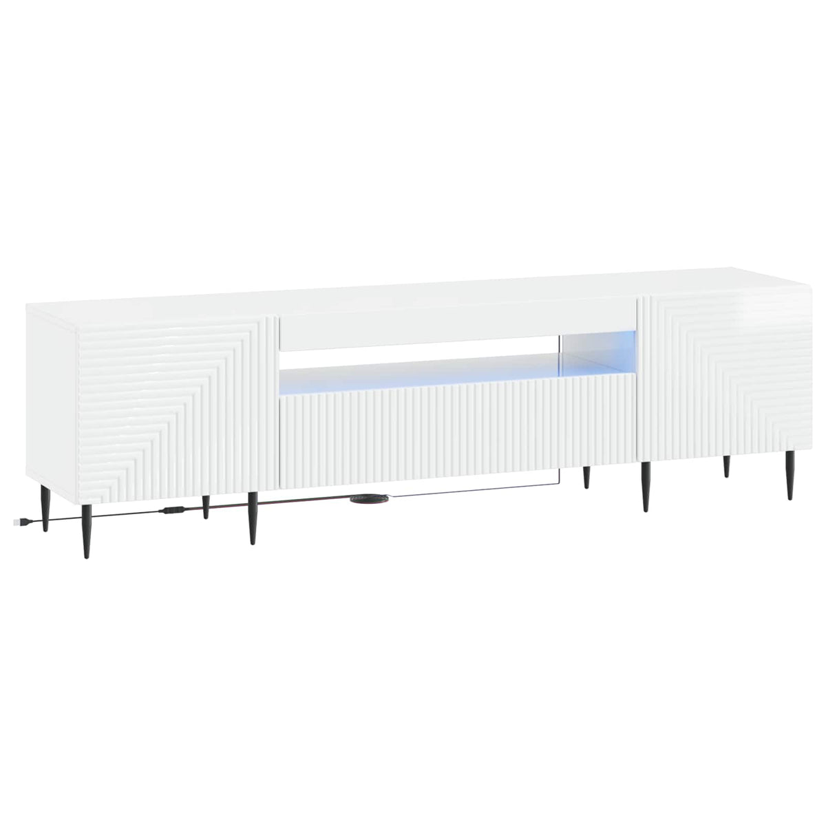 LED-TV-Schrank Hochglanz Weiß Holzwerkstoff