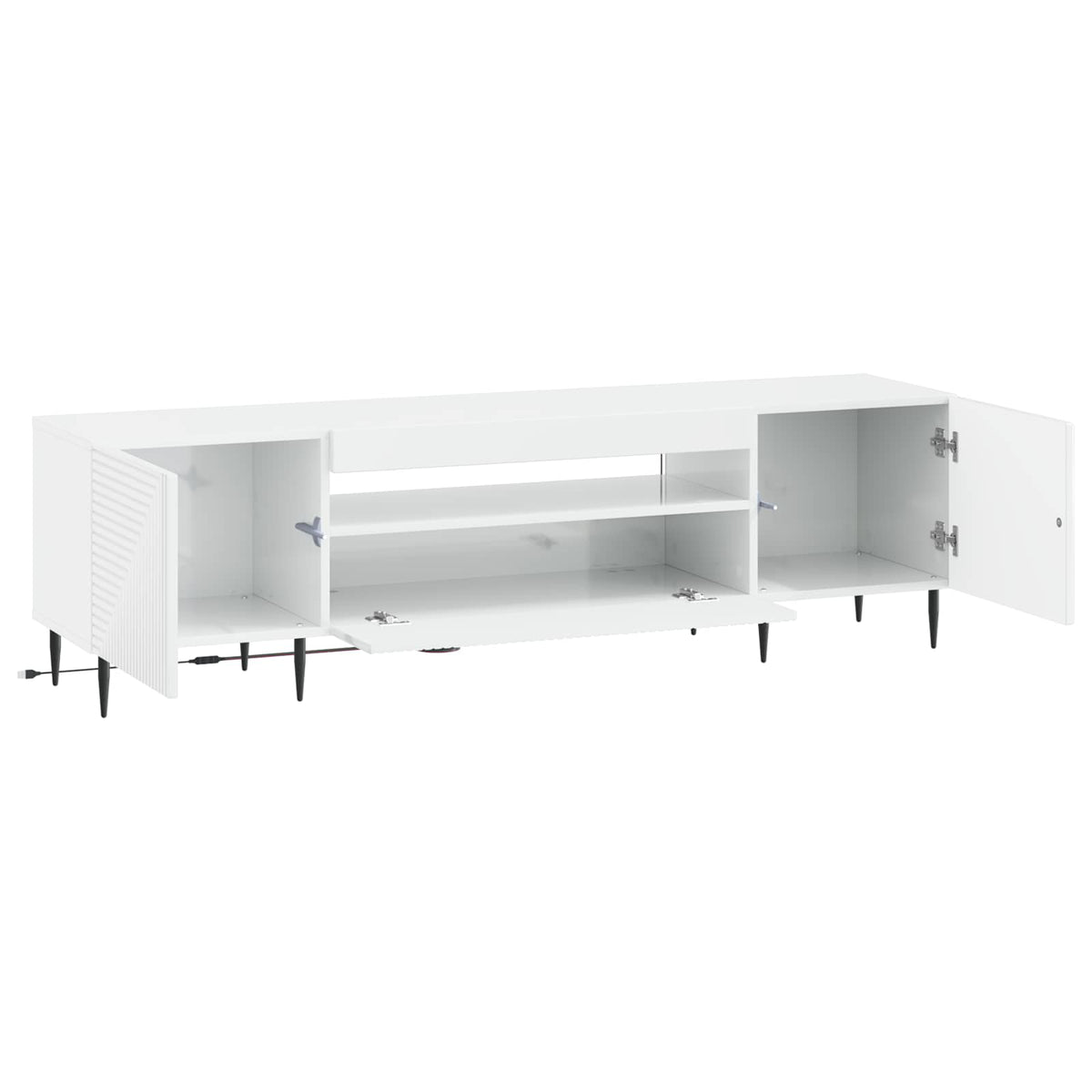 LED-TV-Schrank Hochglanz Weiß Holzwerkstoff