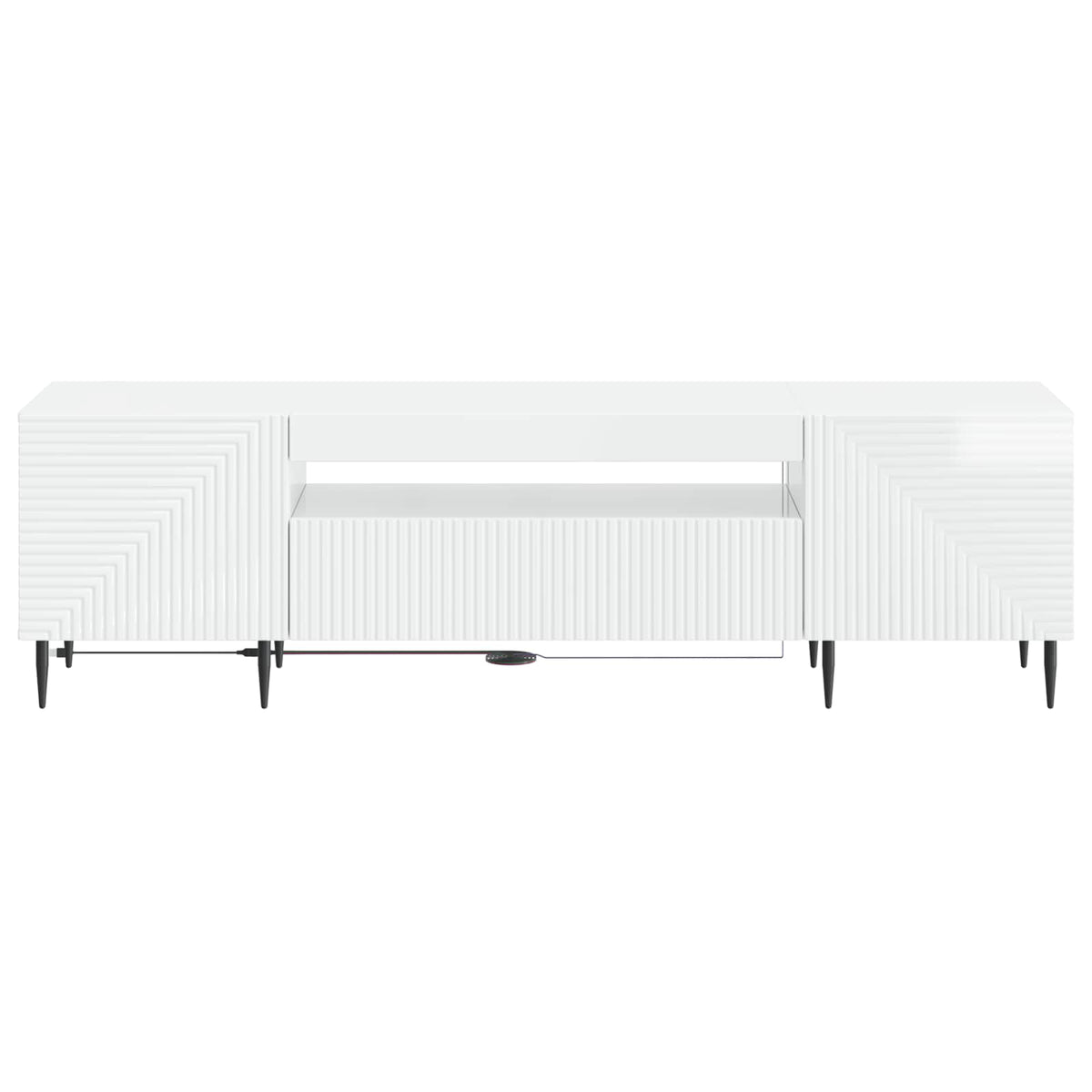 LED-TV-Schrank Hochglanz Weiß Holzwerkstoff