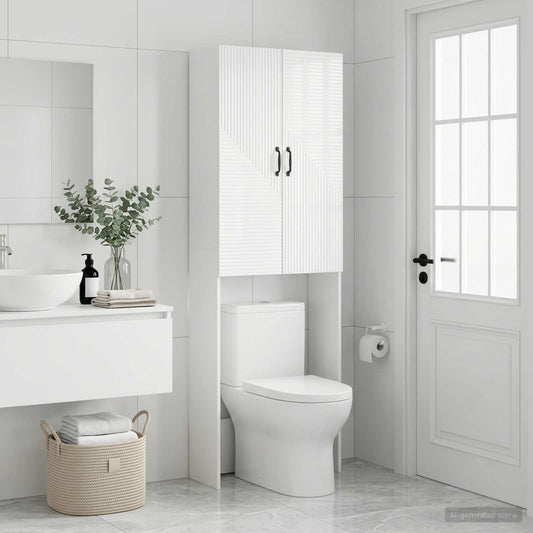 Toilettenschrank HAARLEM Hochglanz Weiß 66 x 25,5 x 190 cm