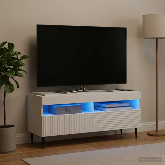 LED-TV-Schrank Weiß Holzwerkstoff