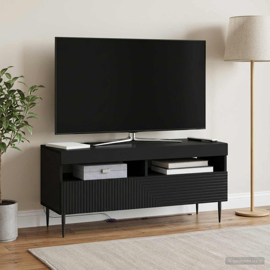 LED-TV-Schrank Schwarz Holzwerkstoff