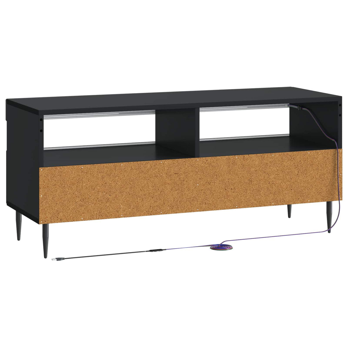 LED-TV-Schrank Schwarz Holzwerkstoff