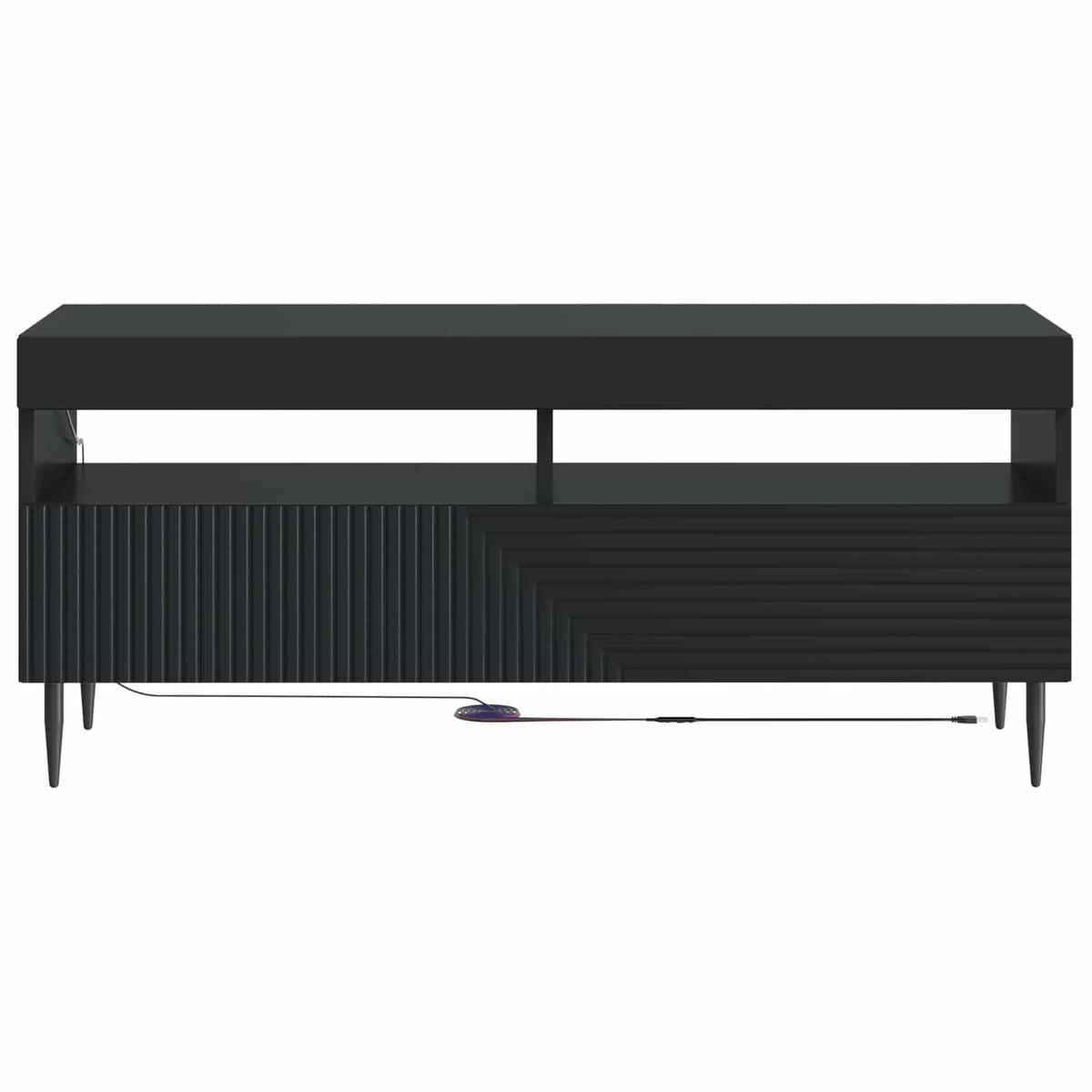 LED-TV-Schrank Schwarz Holzwerkstoff