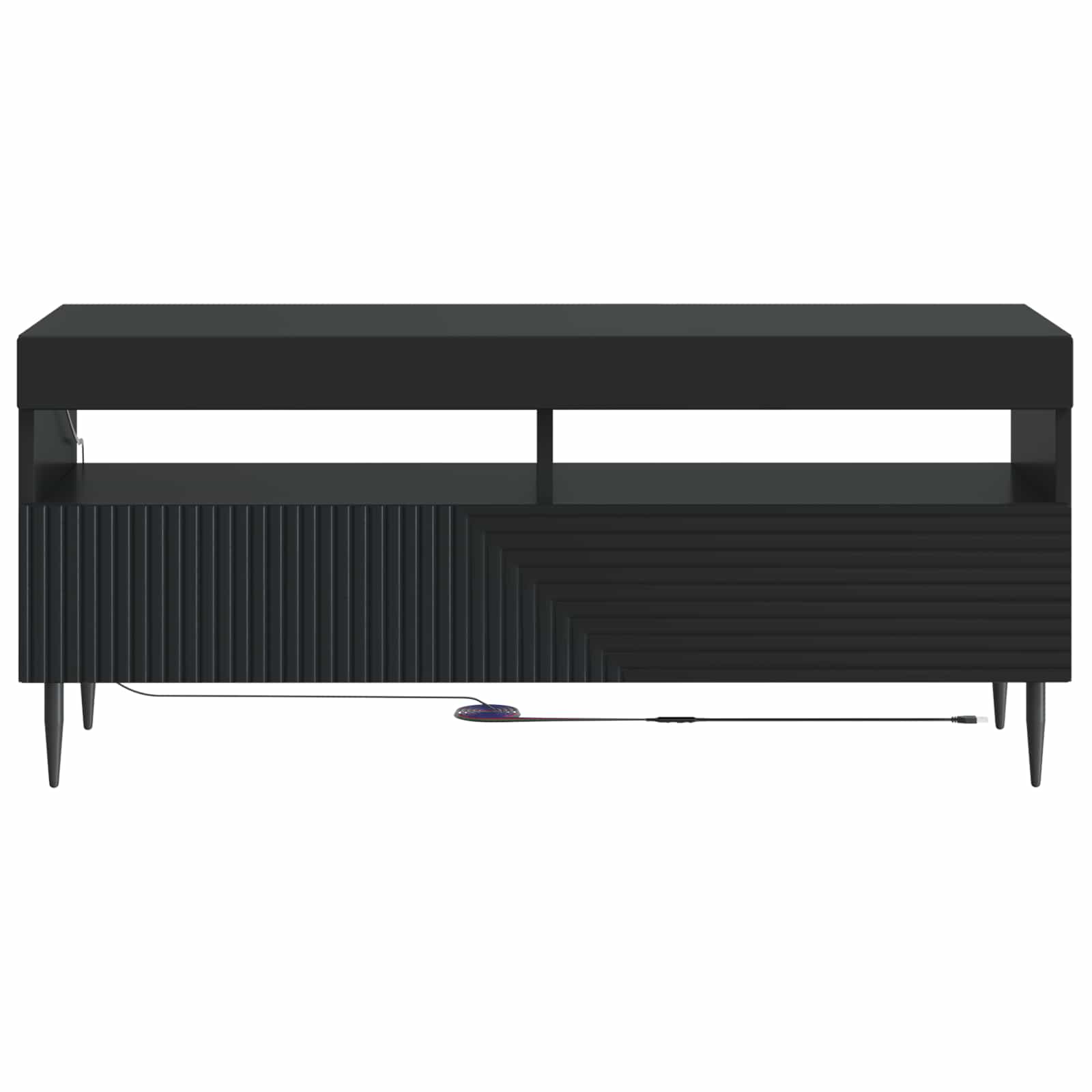 LED-TV-Schrank Schwarz Holzwerkstoff