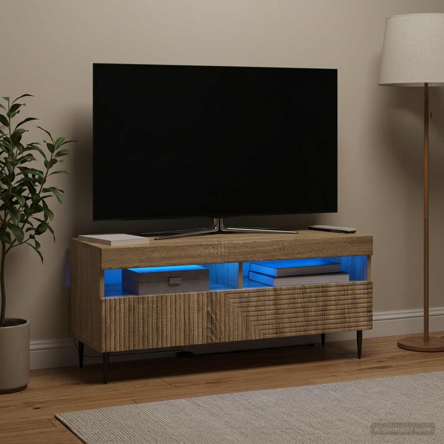 LED-TV-Schrank Sonoma-Eiche Holzwerkstoff