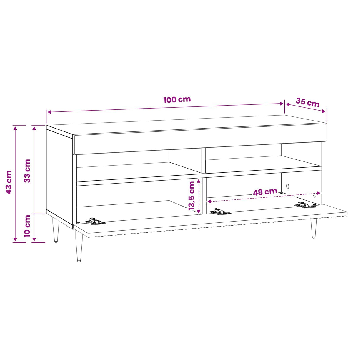 LED-TV-Schrank Betongrau Holzwerkstoff