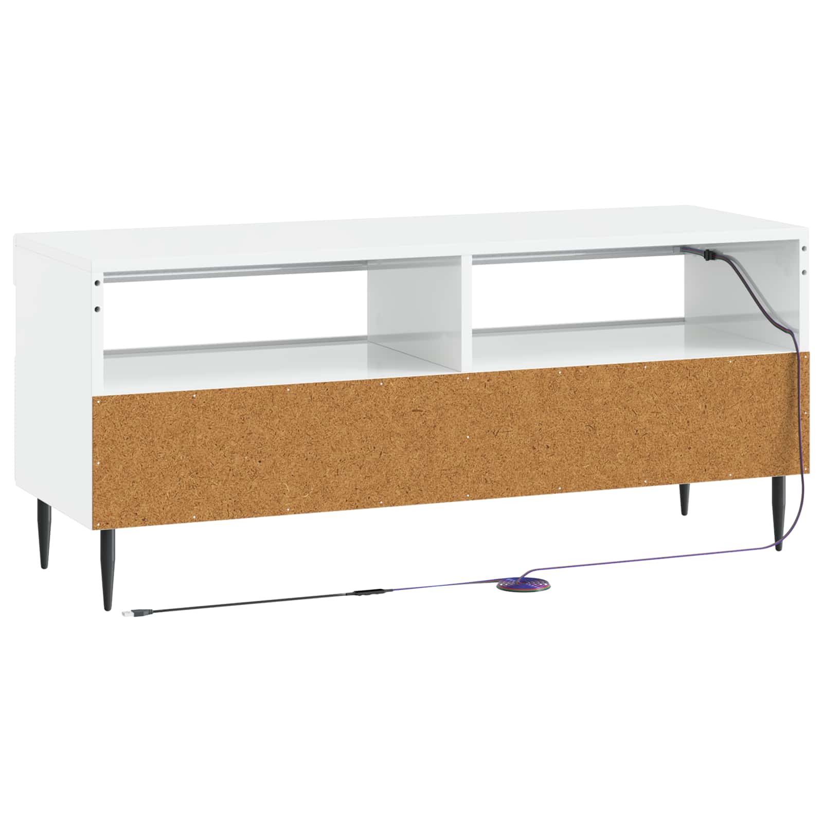 LED-TV-Schrank Hochglanz Weiß Holzwerkstoff