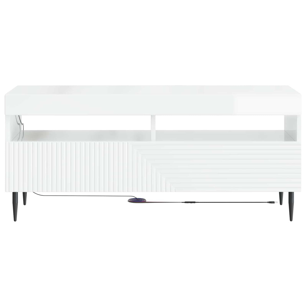 LED-TV-Schrank Hochglanz Weiß Holzwerkstoff