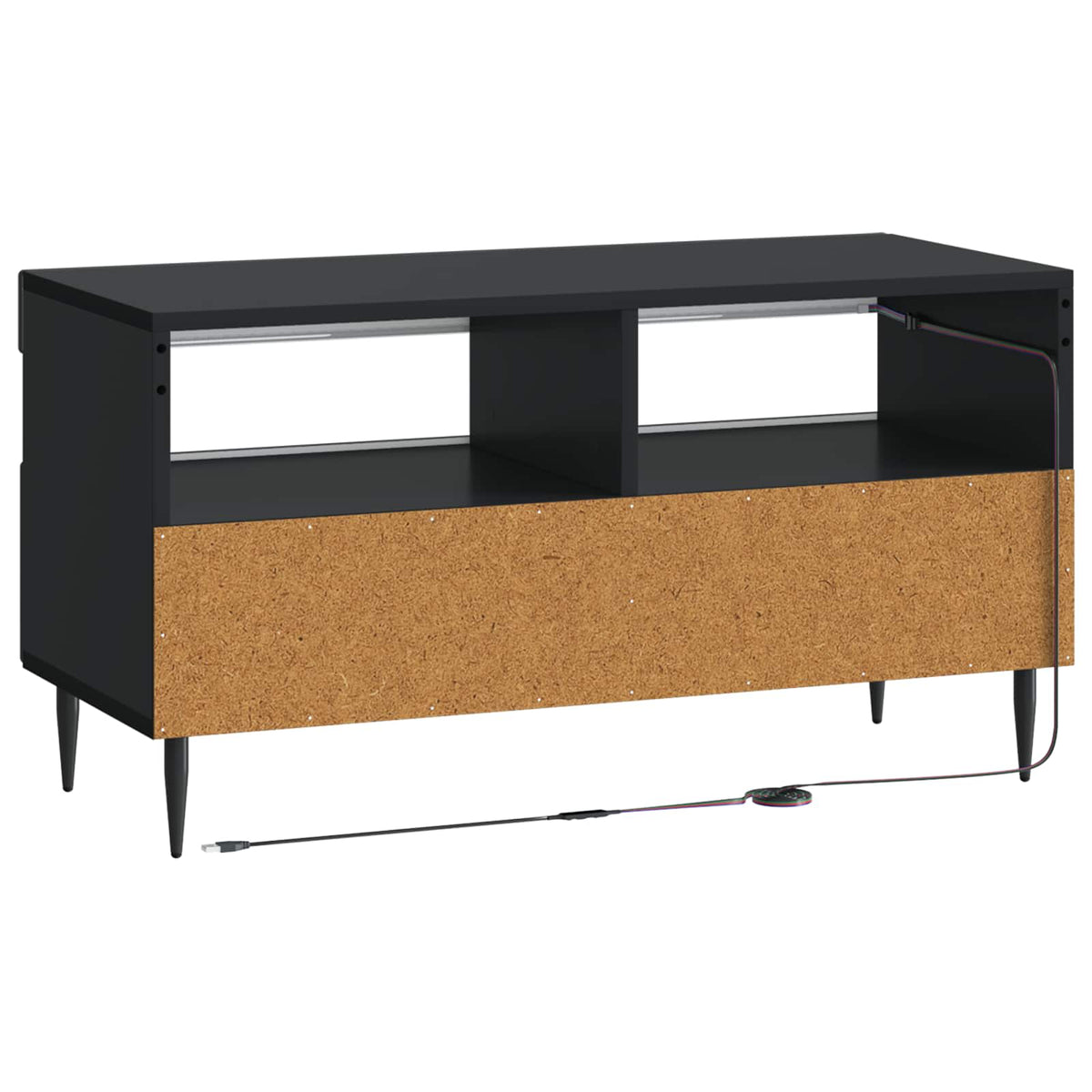 LED-TV-Schrank Schwarz Holzwerkstoff