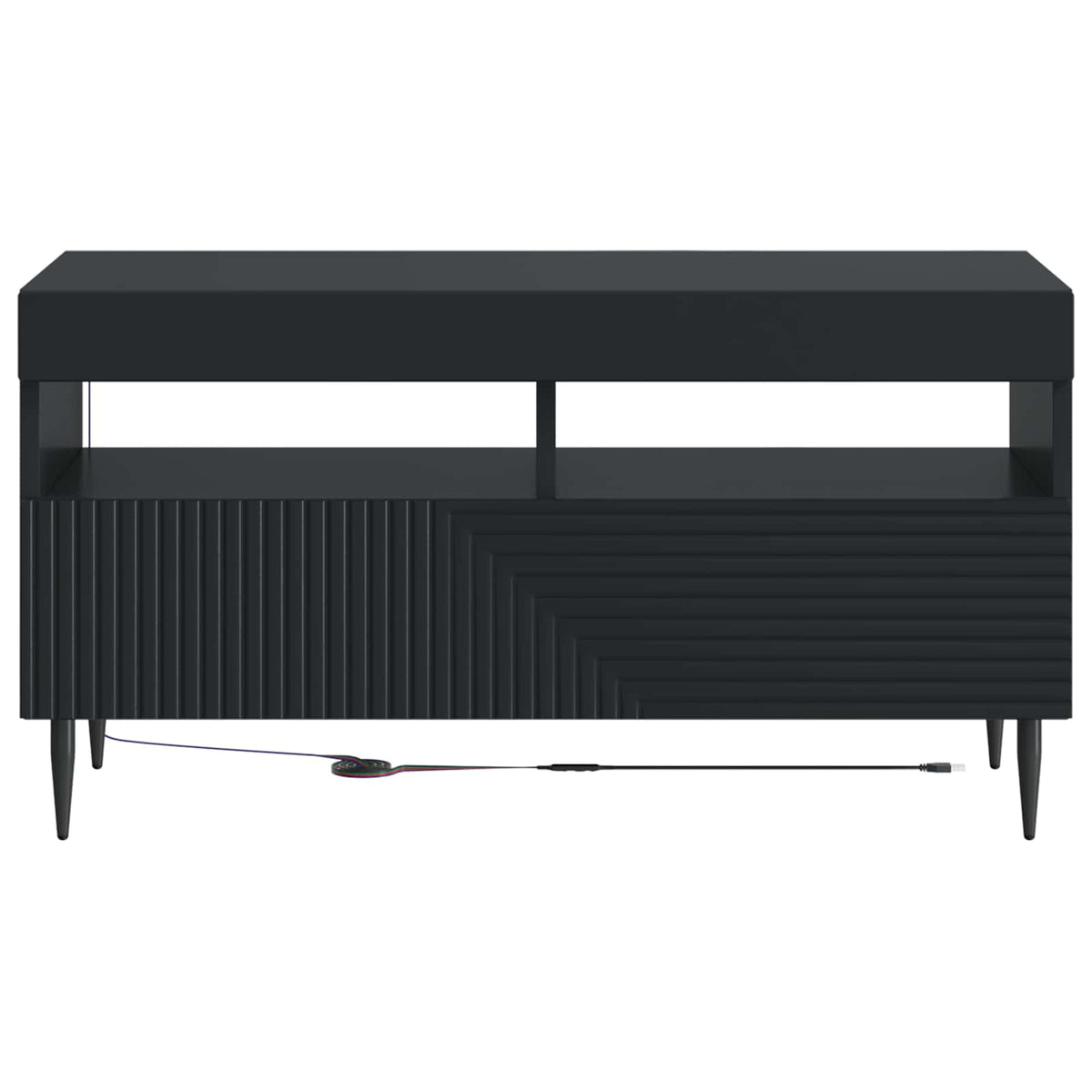 LED-TV-Schrank Schwarz Holzwerkstoff