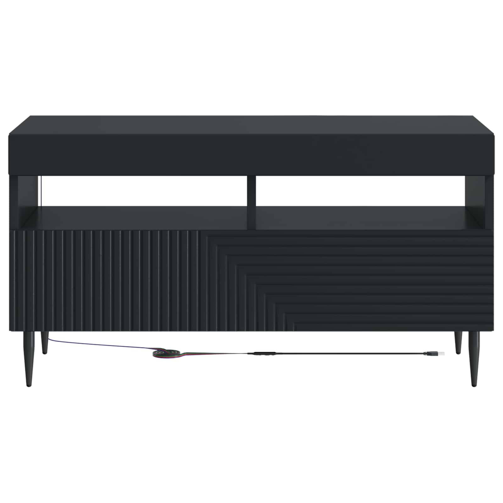 LED-TV-Schrank Schwarz Holzwerkstoff