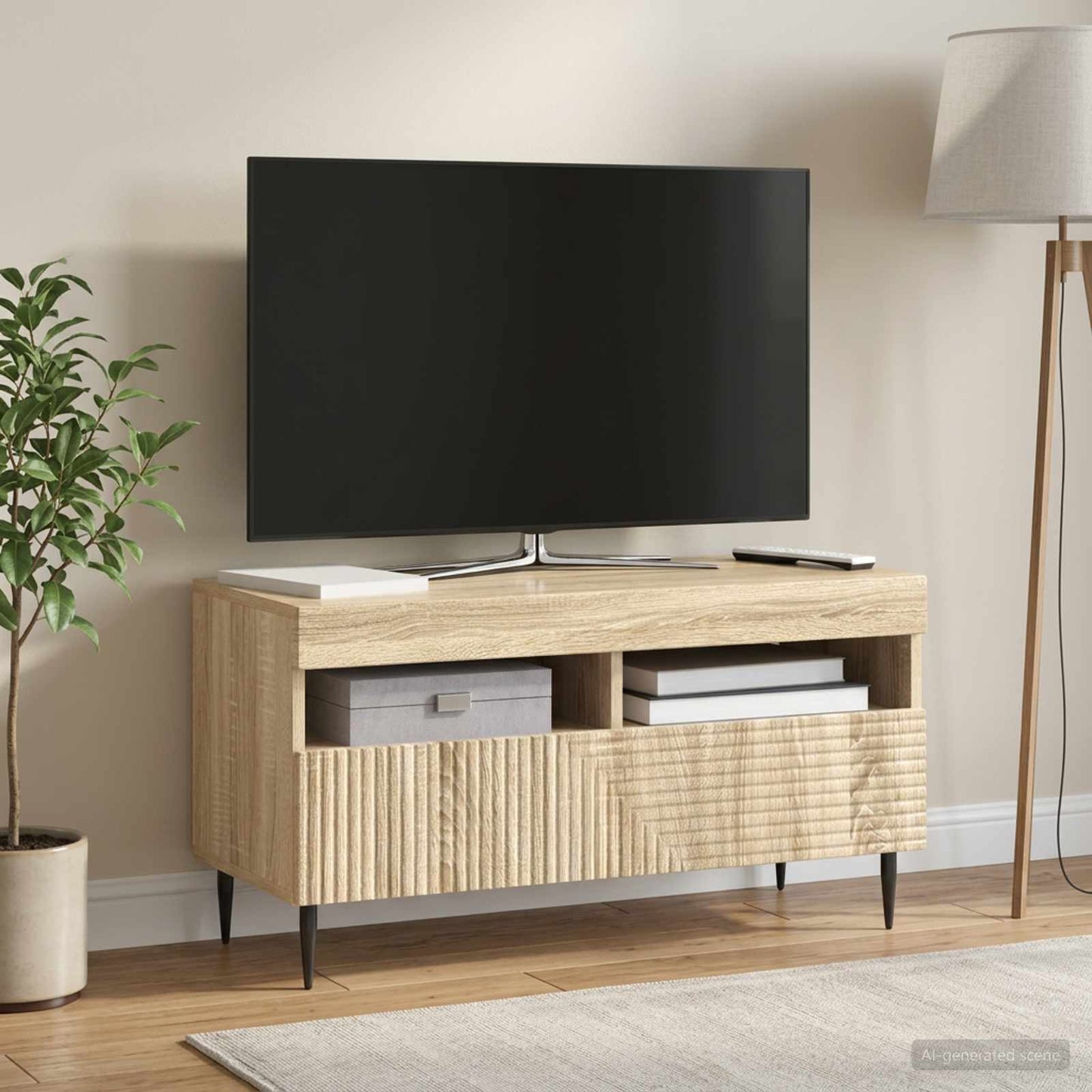 LED-TV-Schrank Sonoma-Eiche Holzwerkstoff