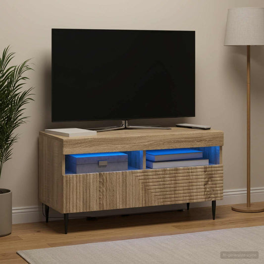 LED-TV-Schrank Sonoma-Eiche Holzwerkstoff