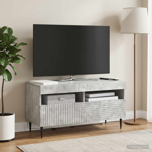 LED-TV-Schrank Betongrau Holzwerkstoff