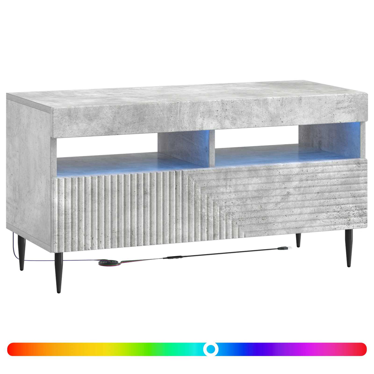 LED-TV-Schrank Betongrau Holzwerkstoff