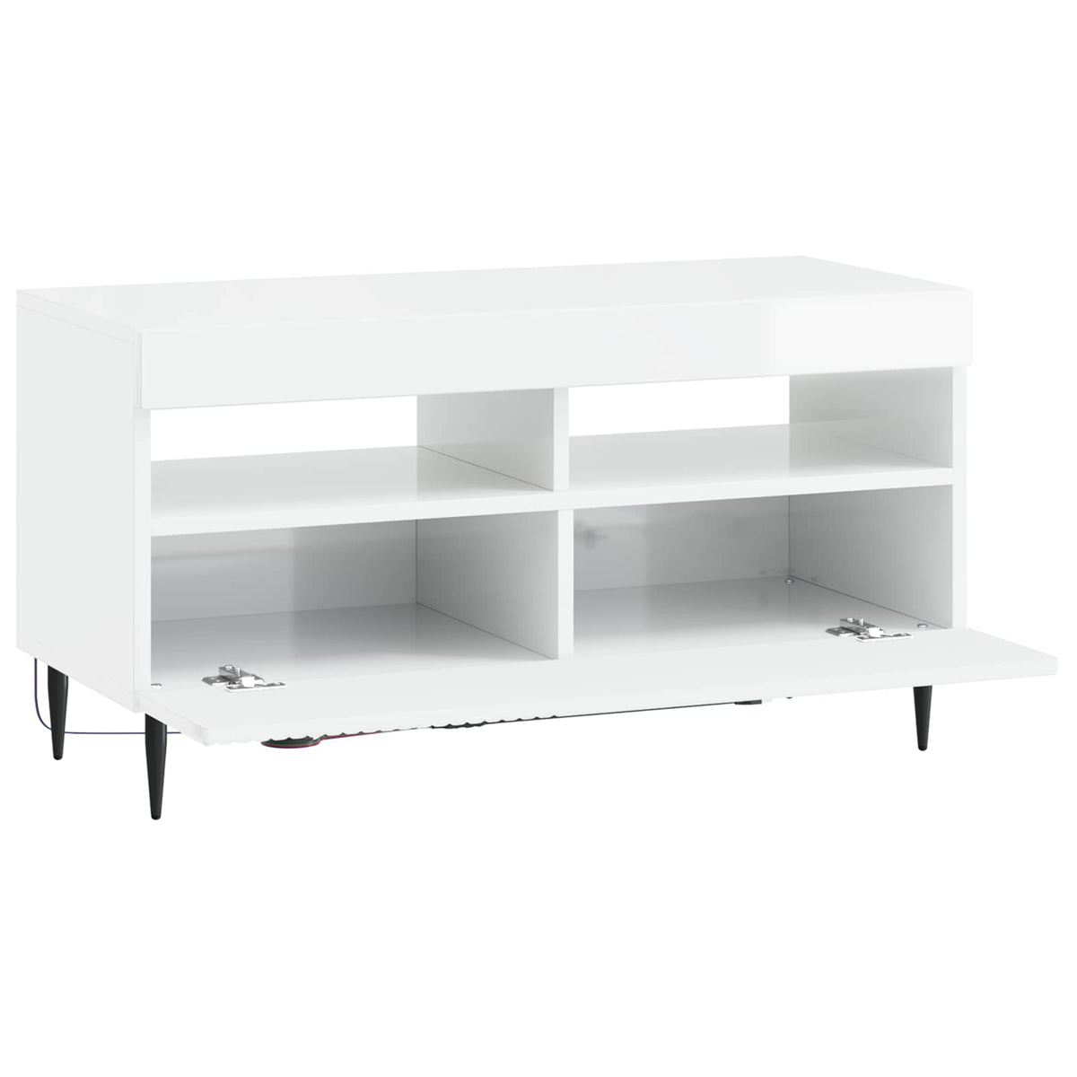 LED-TV-Schrank Hochglanz Weiß Holzwerkstoff