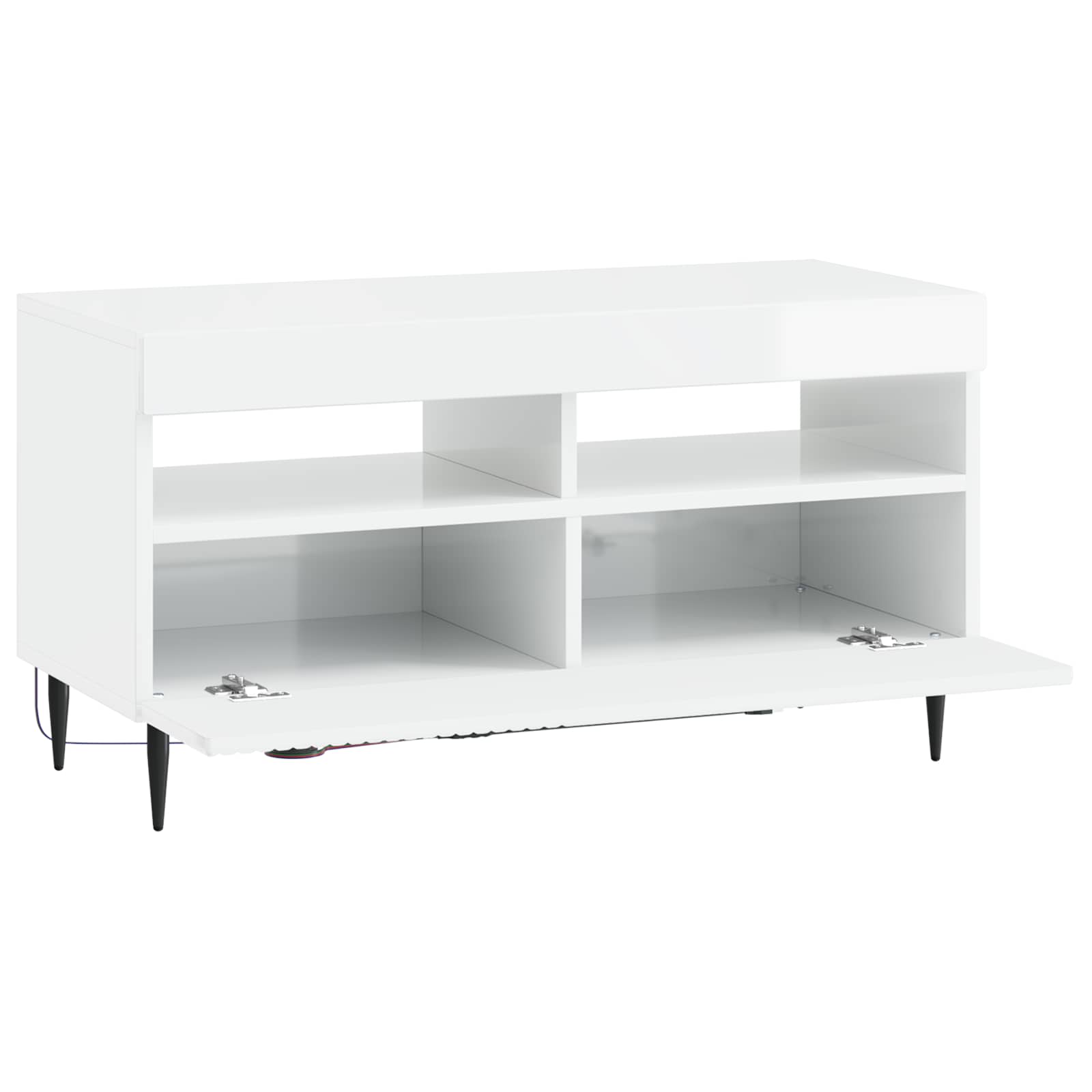 LED-TV-Schrank Hochglanz Weiß Holzwerkstoff
