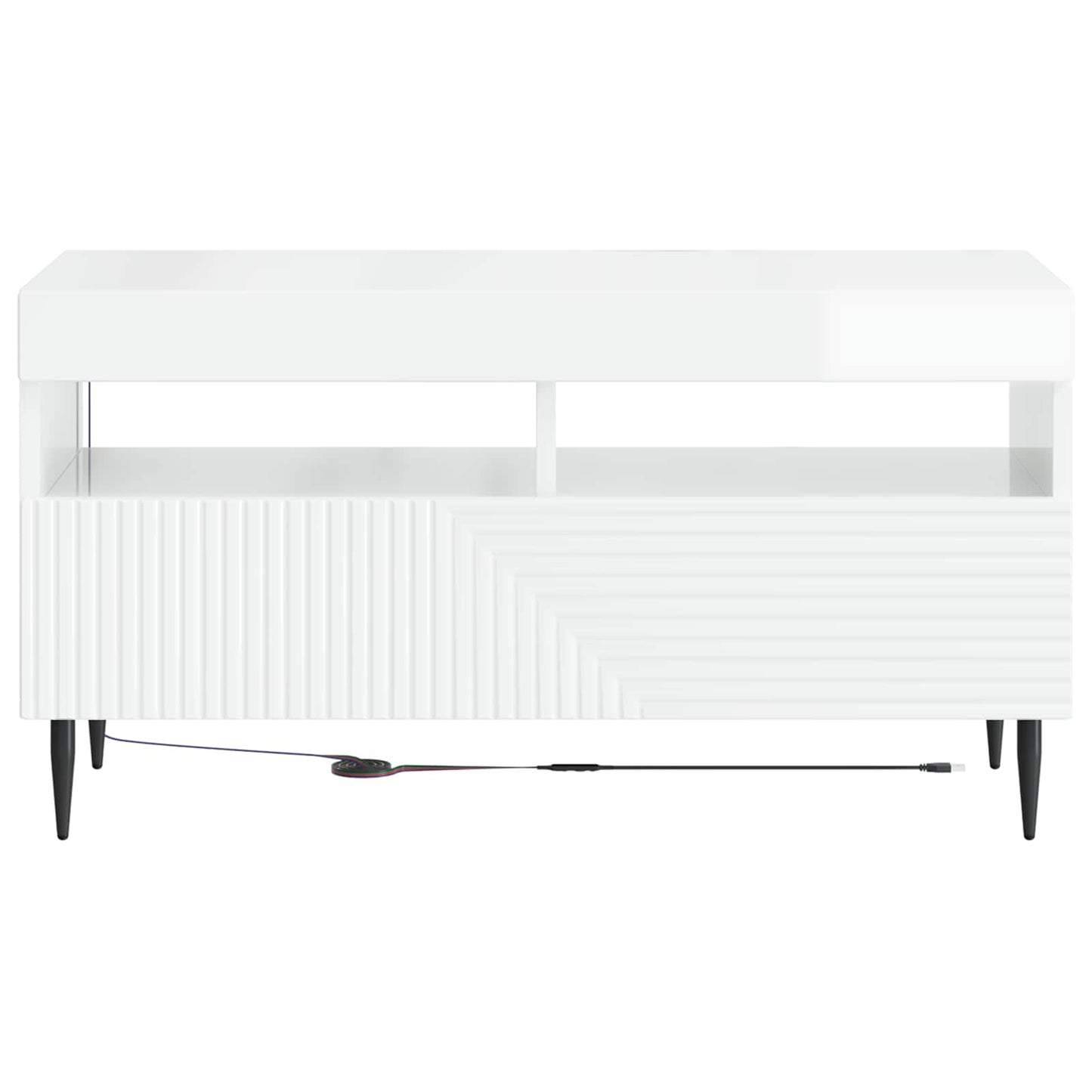 LED-TV-Schrank Hochglanz Weiß Holzwerkstoff