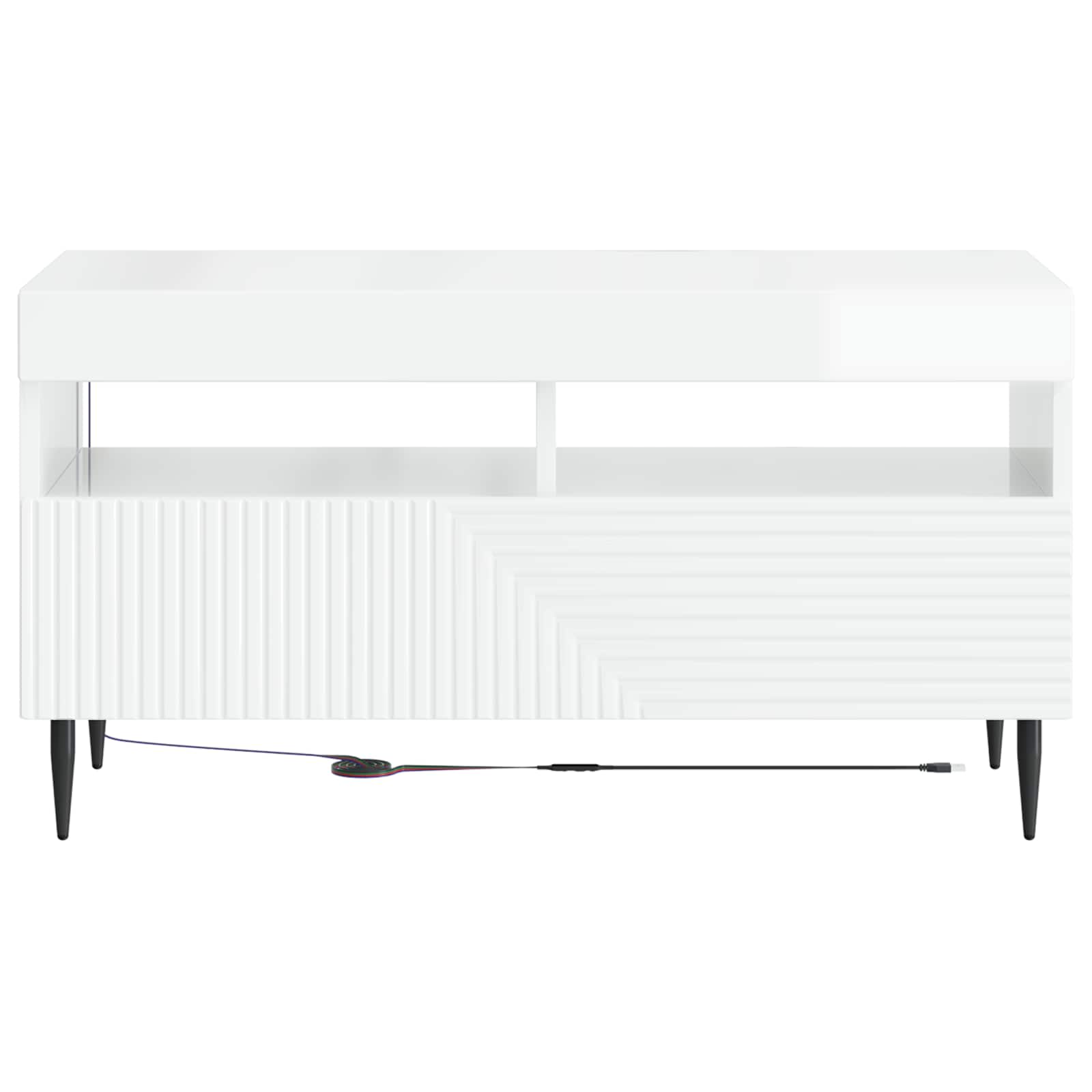 LED-TV-Schrank Hochglanz Weiß Holzwerkstoff