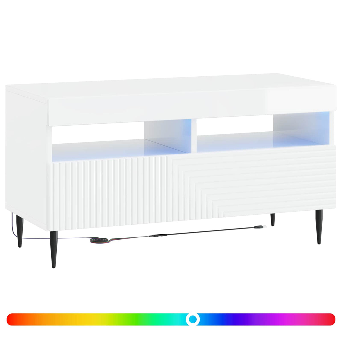 LED-TV-Schrank Hochglanz Weiß Holzwerkstoff