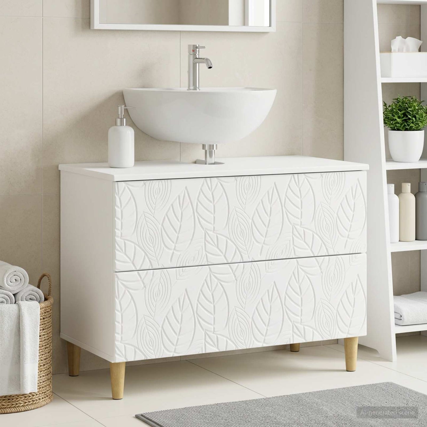 Waschbeckenschrank DELFT Weiß 82 x 41 x 59 cm Holzwerkstoff