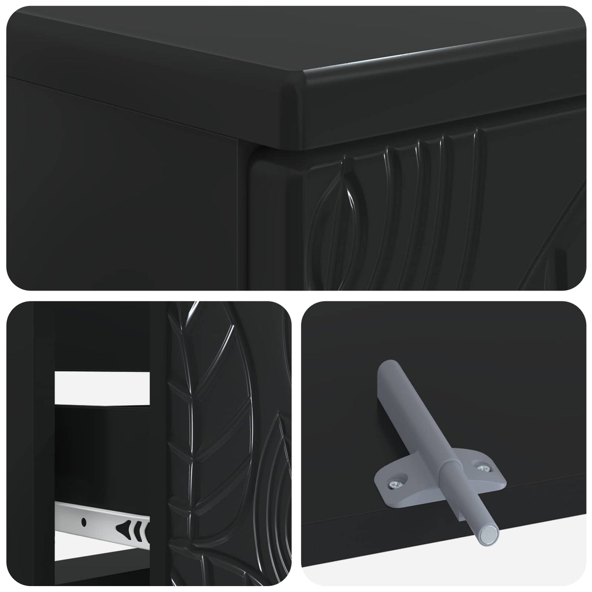 Waschbeckenschrank DELFT Schwarz 82 x 41 x 59 cm Holzwerkstoff