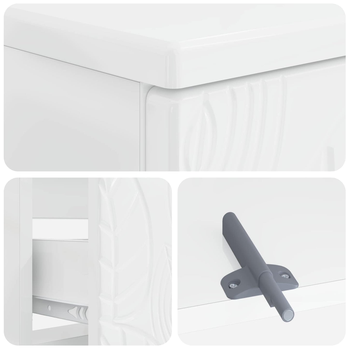 Waschbeckenschrank DELFT Hochglanz Weiß 82 x 41 x 59 cm