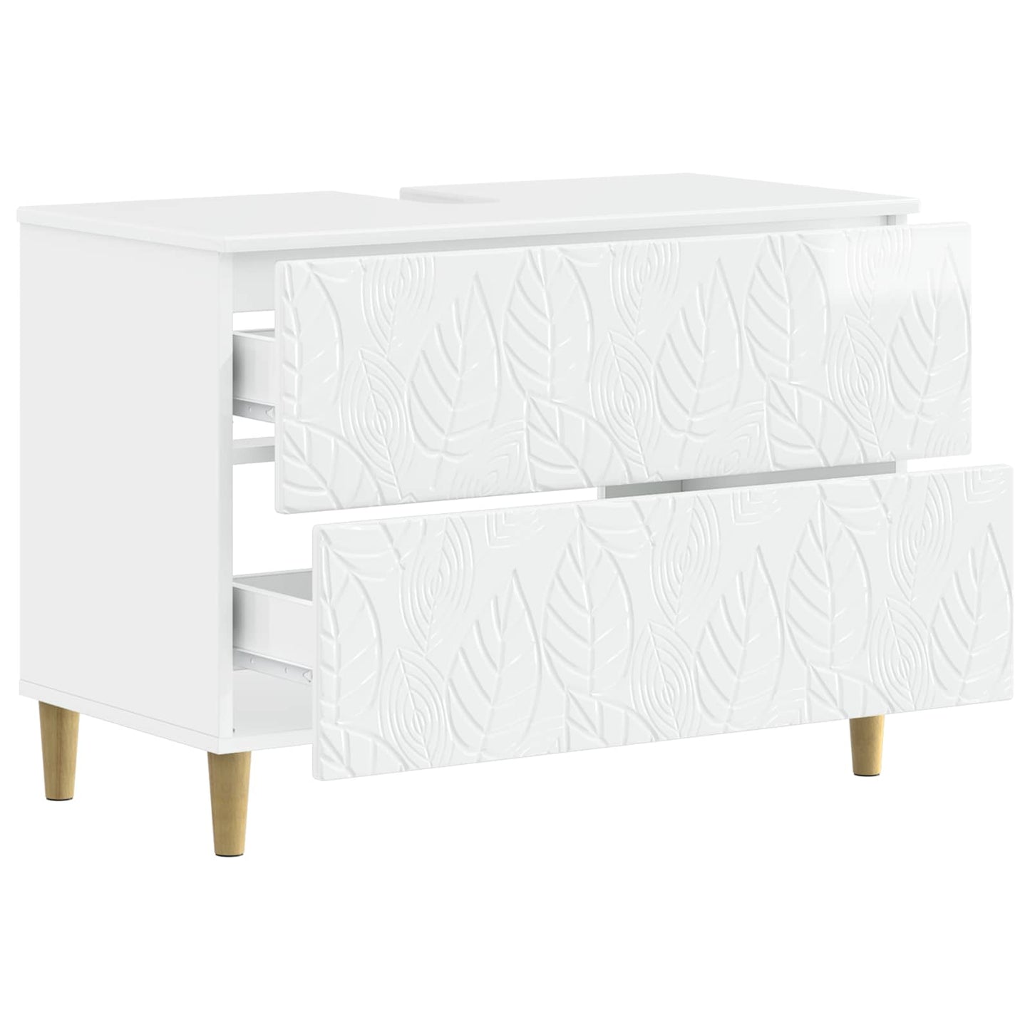 Waschbeckenschrank DELFT Hochglanz Weiß 82 x 41 x 59 cm