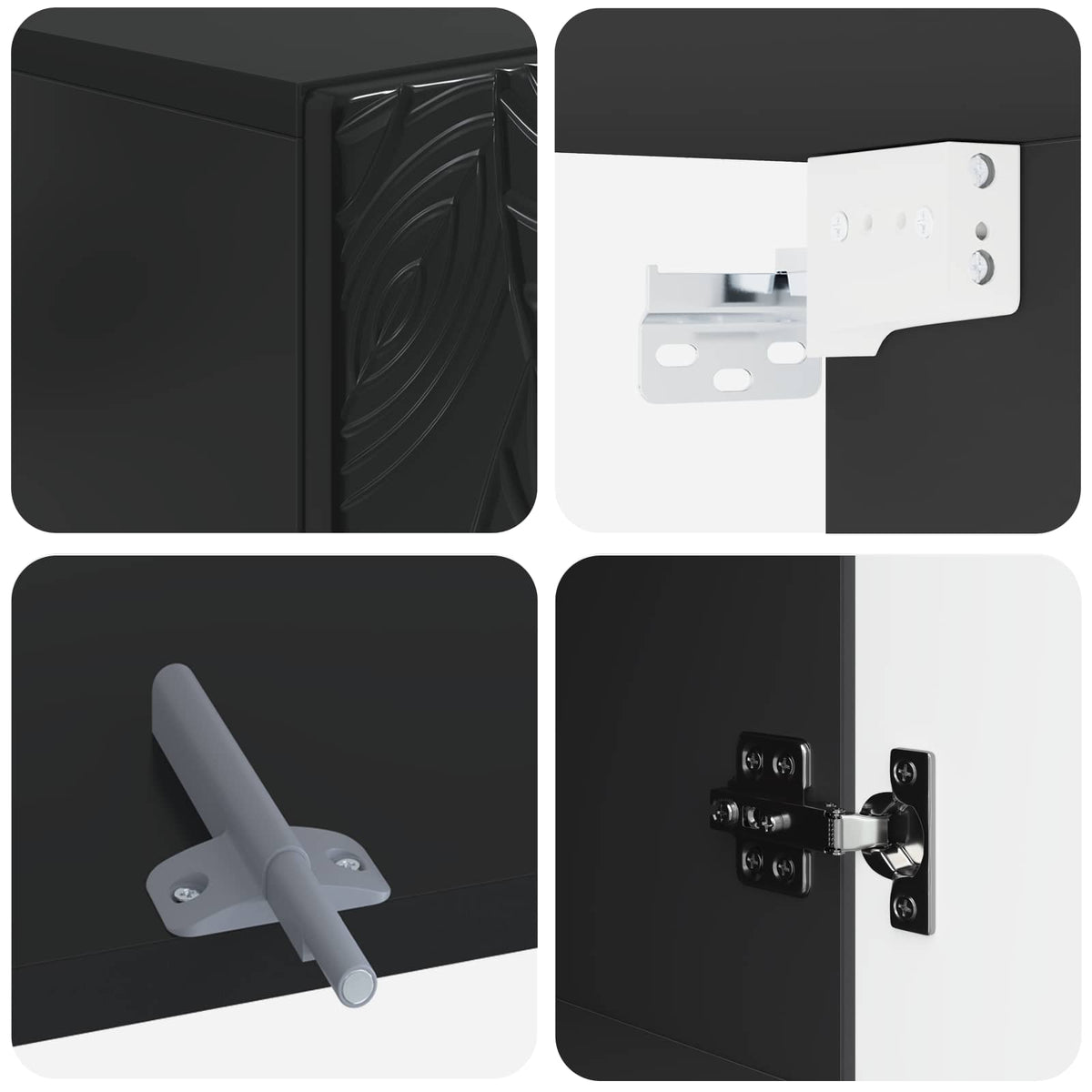 Badezimmer-Wandschrank DELFT Schwarz 30 x 31 x 59 cm