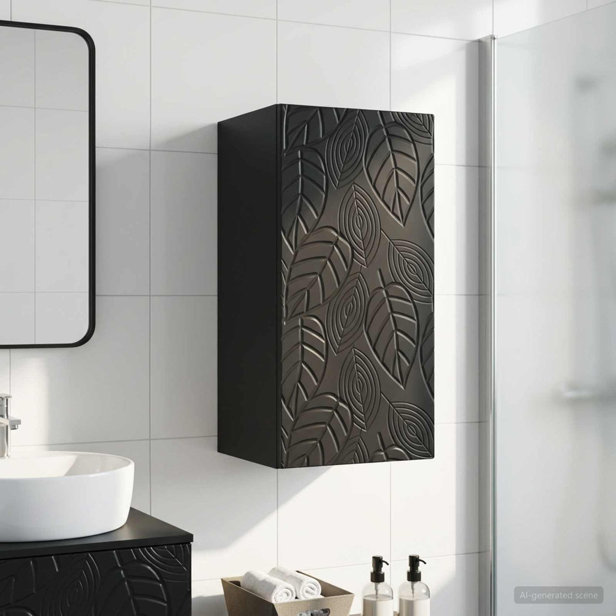 Badezimmer-Wandschrank DELFT Schwarz 30 x 31 x 59 cm