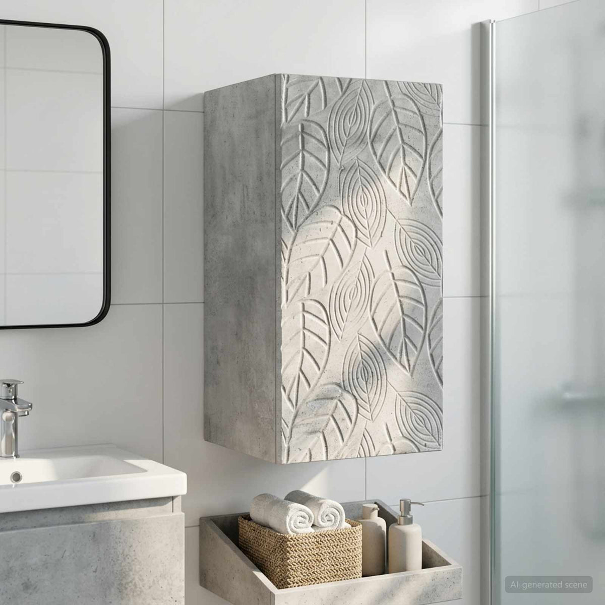 Badezimmer-Wandschrank DELFT Betongrau 30 x 31 x 59 cm