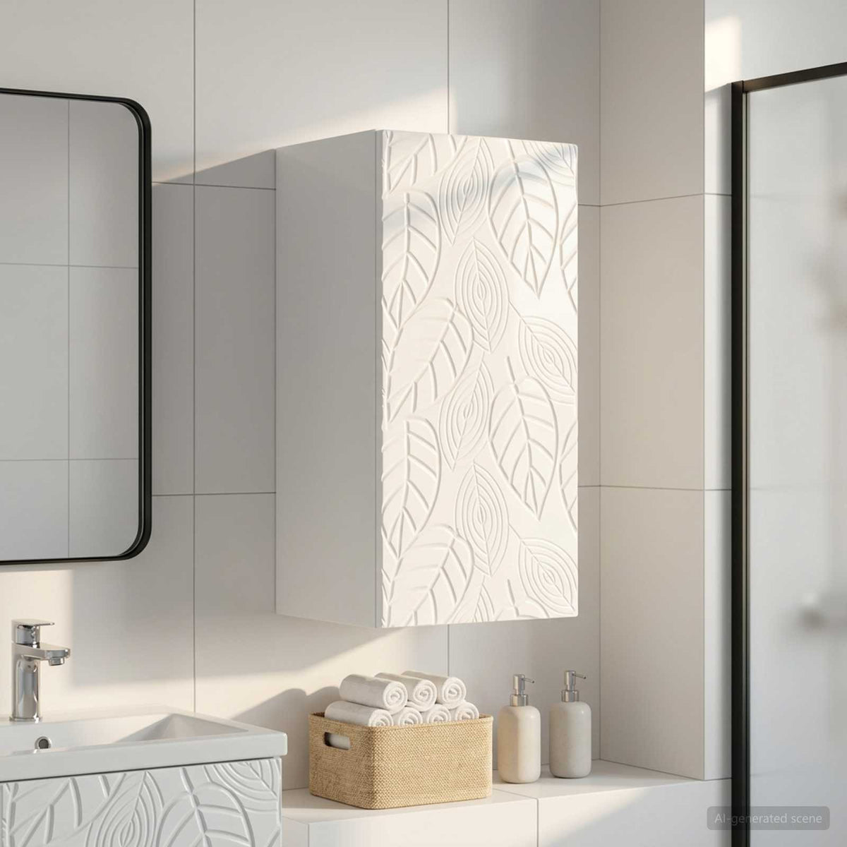 Badezimmer-Wandschrank DELFT Hochglanz Weiß 30 x 31 x 59 cm