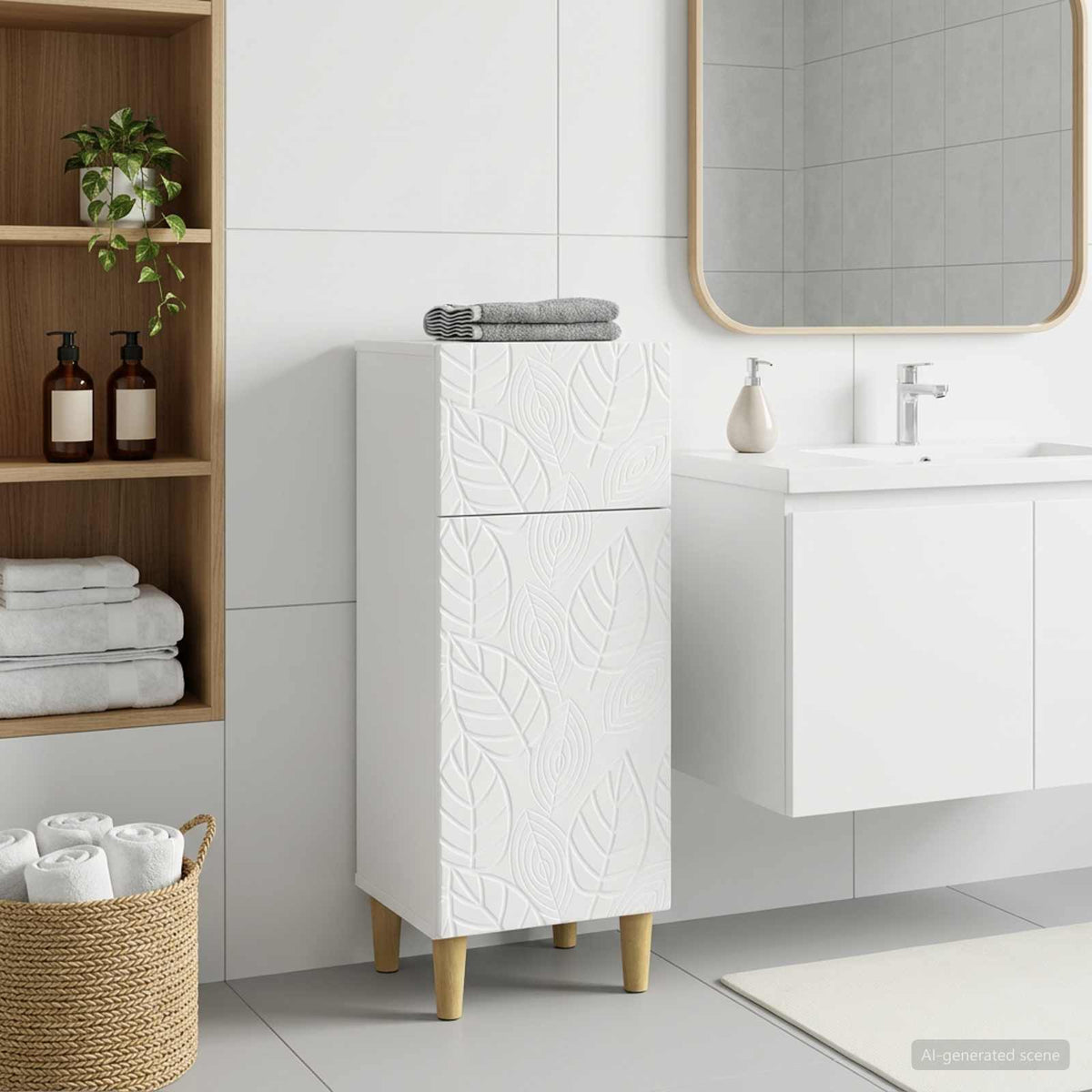Badezimmer Aufbewahrungsschrank DELFT Weiß 30 x 31 x 80 cm