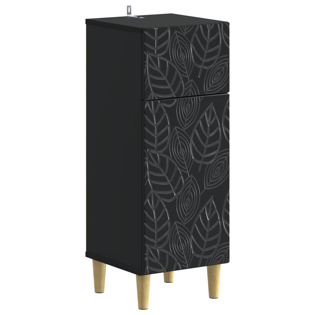 Badezimmer Aufbewahrungsschrank DELFT Schwarz 30 x 31 x 80 cm