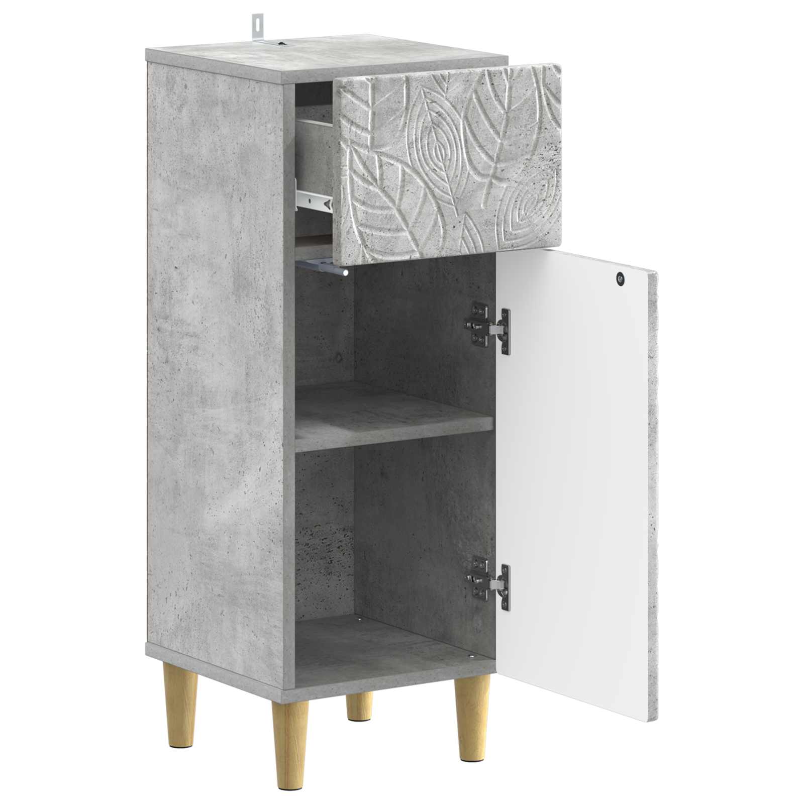 Badezimmer Aufbewahrungsschrank DELFT Betongrau 30 x 31 x 80 cm