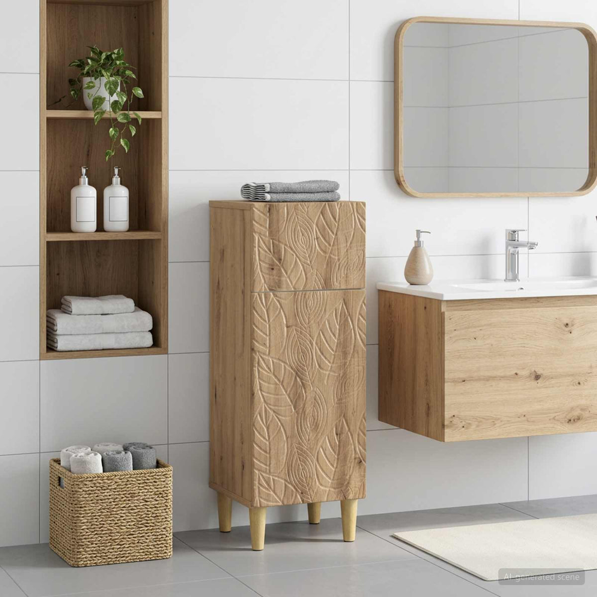Badezimmer Aufbewahrungsschrank DELFT Artisan-Eiche