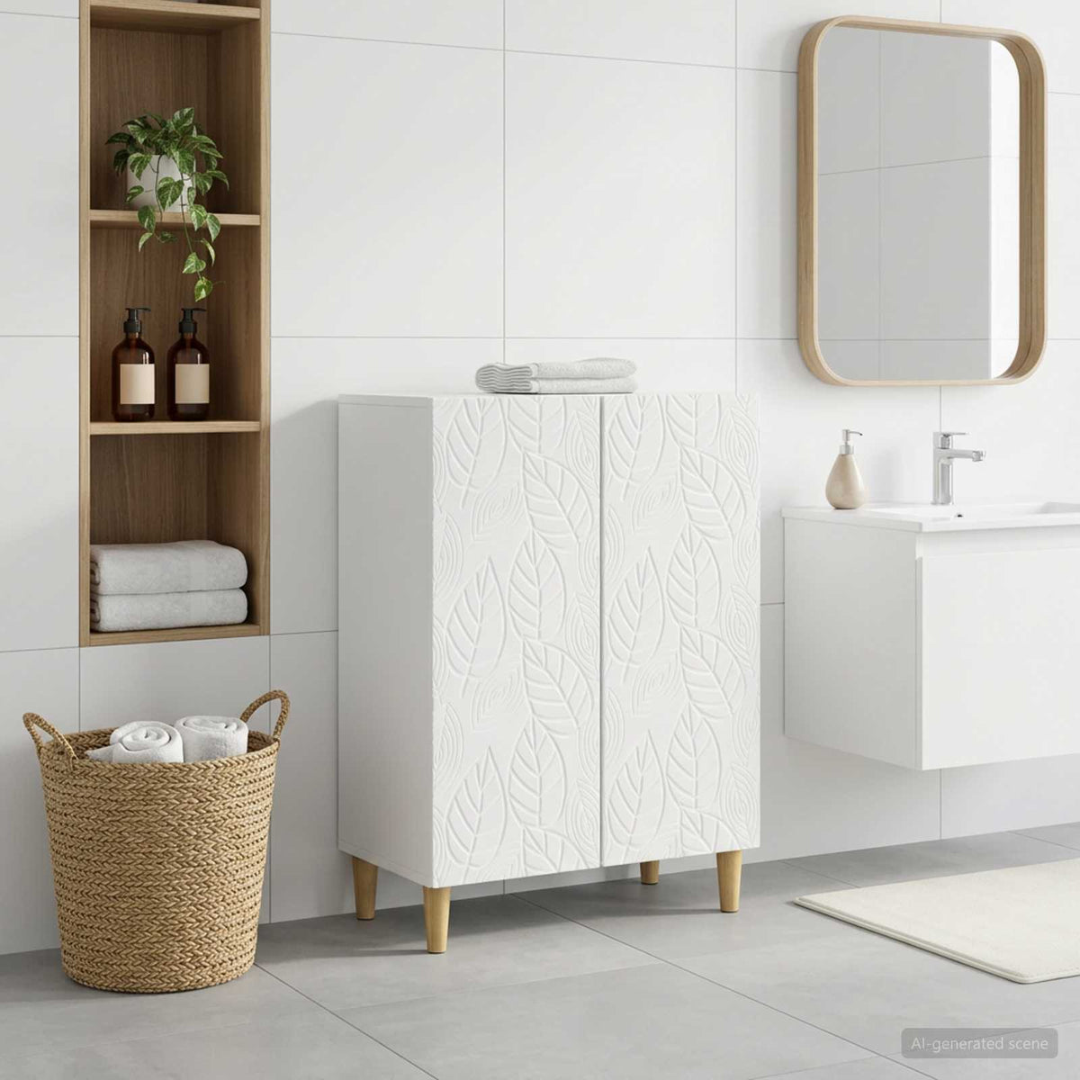 Badezimmer Aufbewahrungsschrank DELFT Weiß 59,5 x 31 x 80 cm