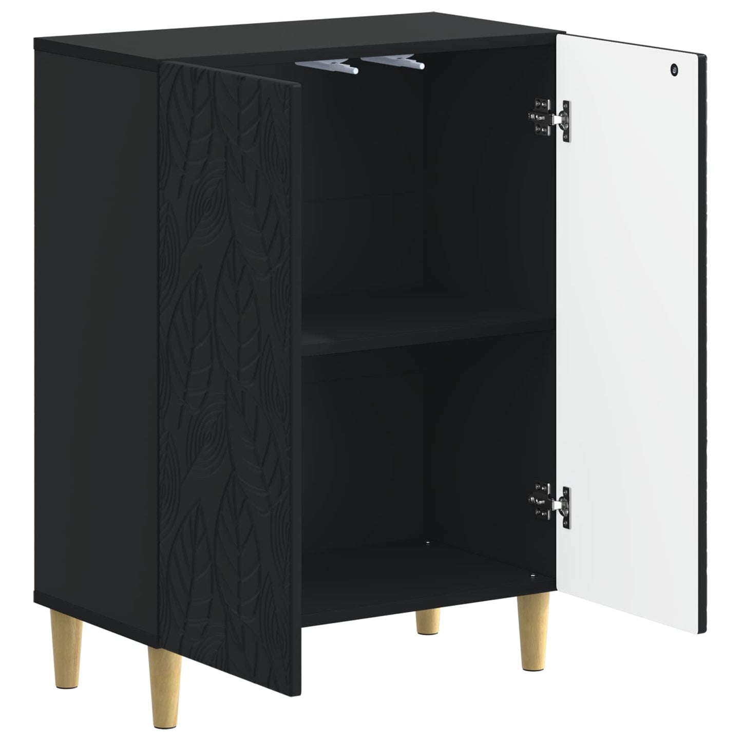 Badezimmer Aufbewahrungsschrank DELFT Schwarz 59,5 x 31 x 80 cm