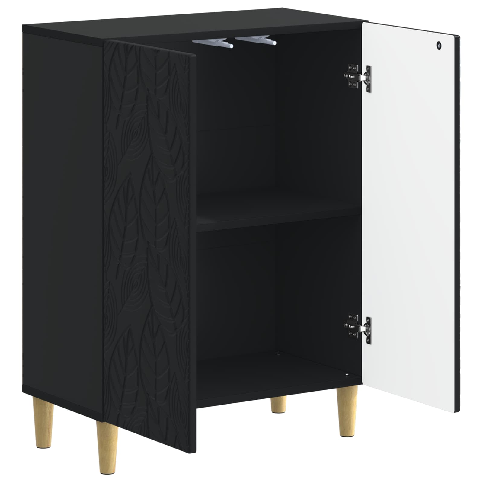 Badezimmer Aufbewahrungsschrank DELFT Schwarz 59,5 x 31 x 80 cm