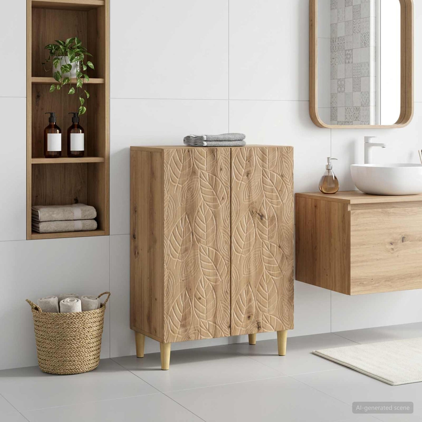 Badezimmer Aufbewahrungsschrank DELFT Artisan-Eiche