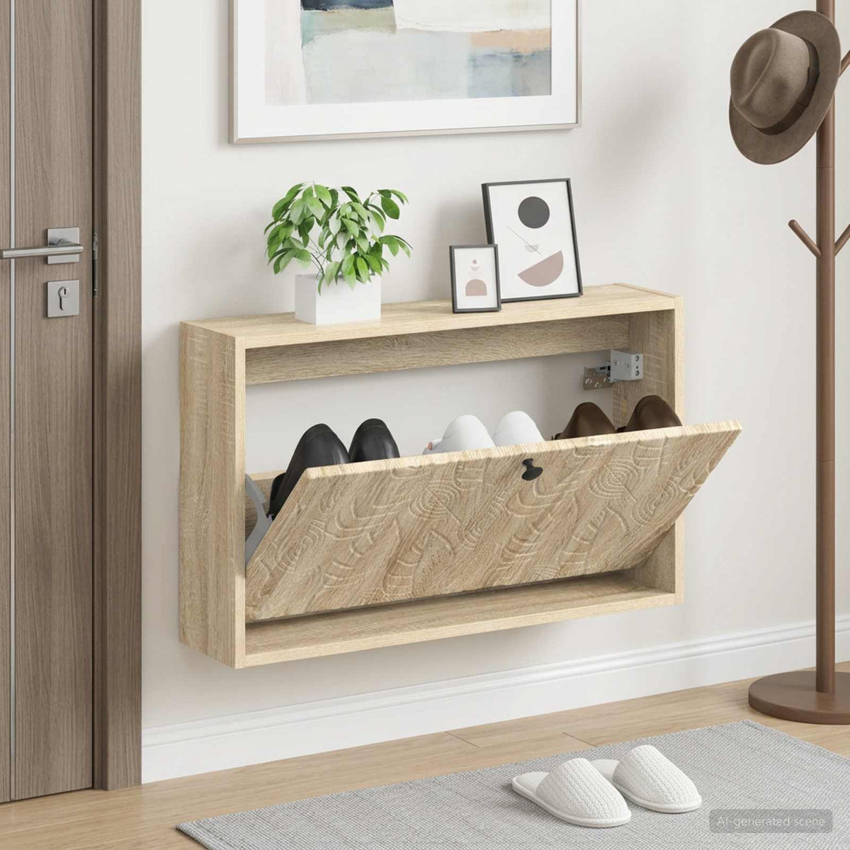 Wandmontierter Schuhschrank DELFT 71 x 17 x 43 cm Holzwerkstoff