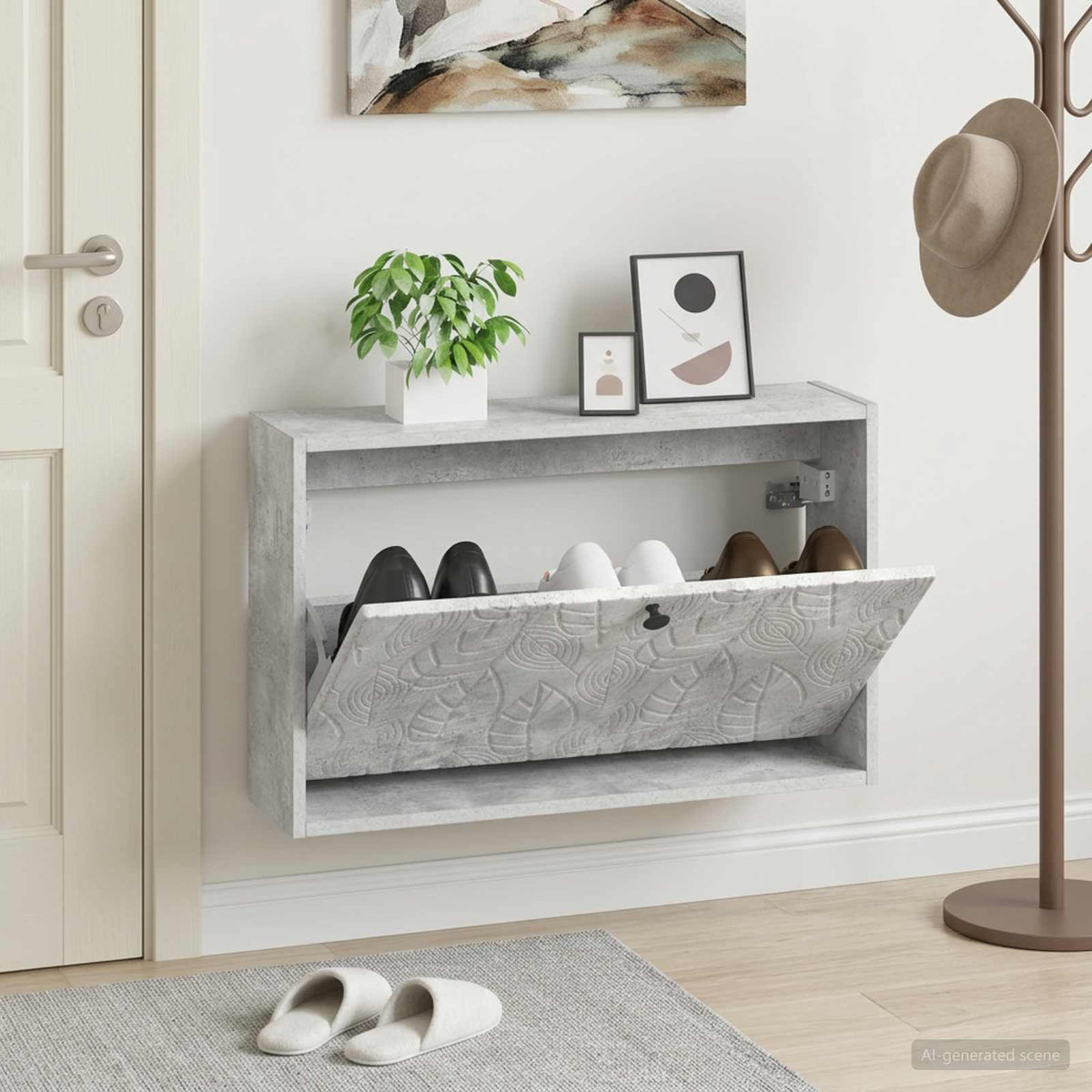 Wandmontierter Schuhschrank DELFT 71 x 17 x 43 cm Holzwerkstoff