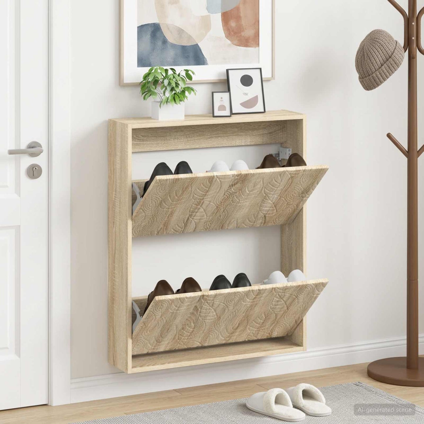 Wandmontierter Schuhschrank DELFT 71 x 17 x 86 cm Holzwerkstoff