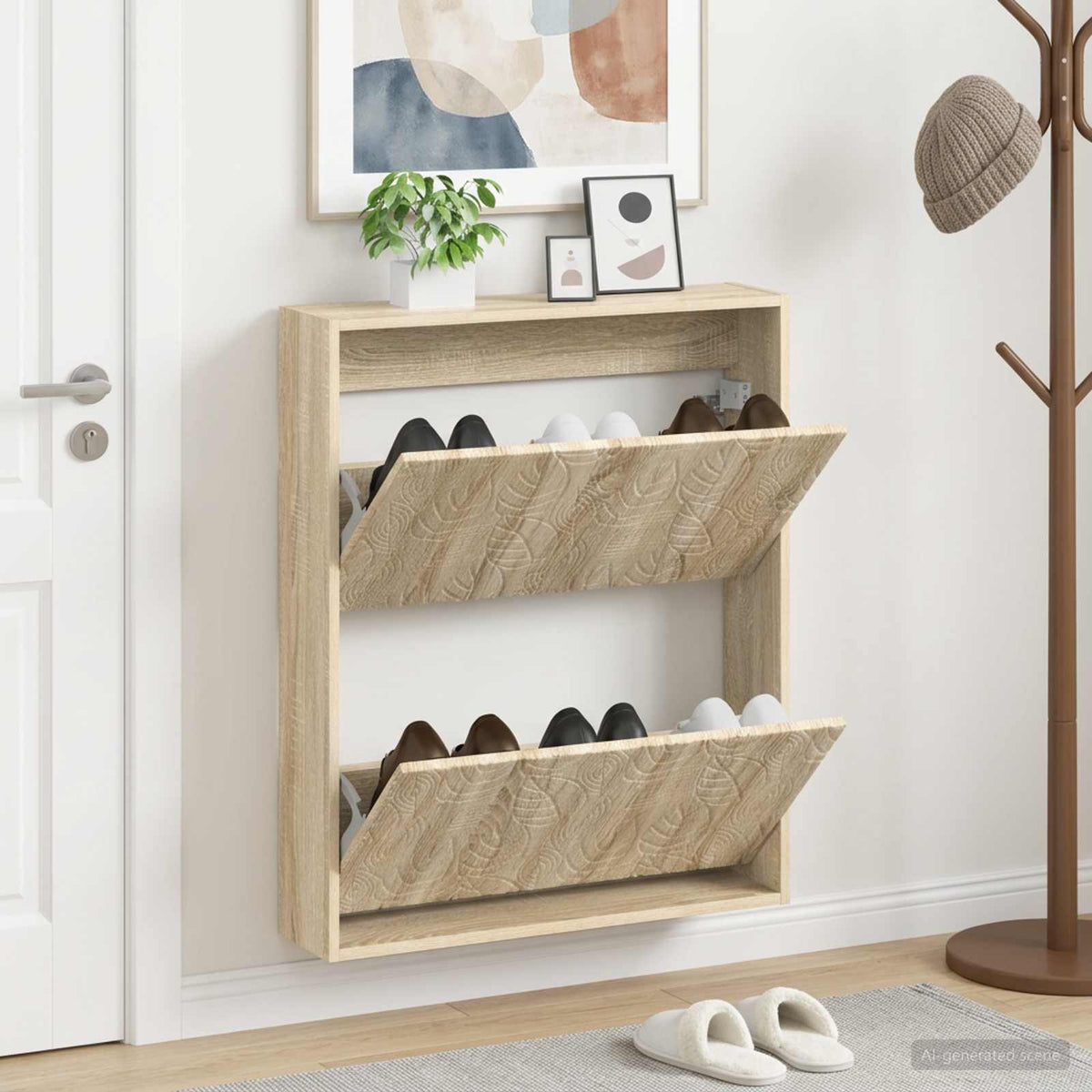 Wandmontierter Schuhschrank DELFT 71 x 17 x 86 cm Holzwerkstoff